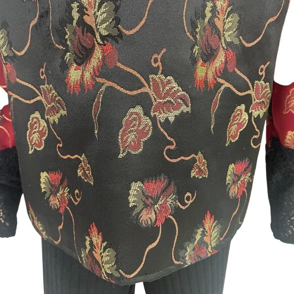 Parsley & Sage Patchwork Embroidered Jacket S Velvet Floral Artisan Boho Chic - Picture 4 of 12
